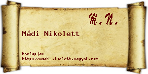 Mádi Nikolett névjegykártya