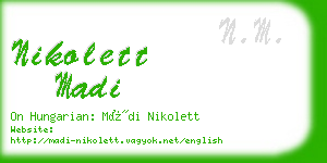 nikolett madi business card